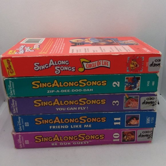 5 Walt Disney Sing Along Songs VHS Lot Animated Musical Children's Cartoons - Picture 11 of 13